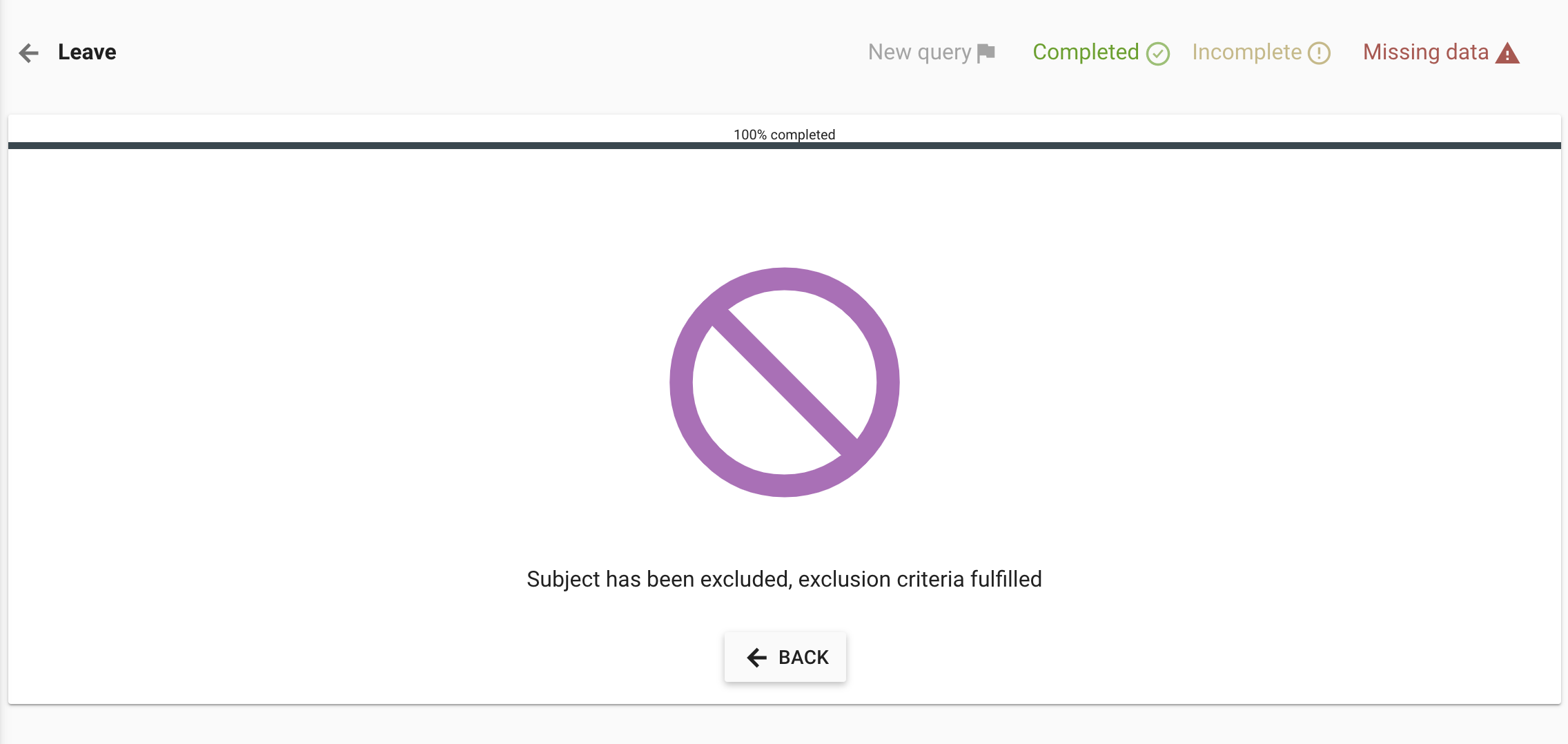 Inclusion/Exclusion Forms – Clinical